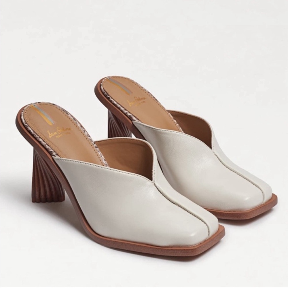 Sam Edelman Everly Square-Toe Sculptural heel Mule size 7.5